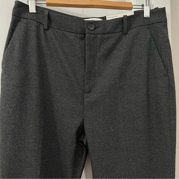 Zara Gray and Black HIGH-RISE CHECK SCULPTING TROUSERS Size 12 US - Picture 8 of 11